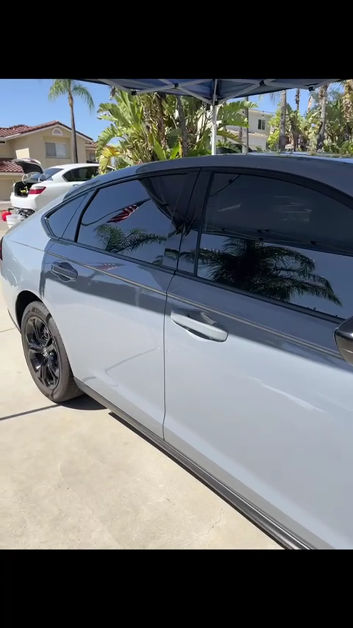 Clean silver Honda after exterior detailing