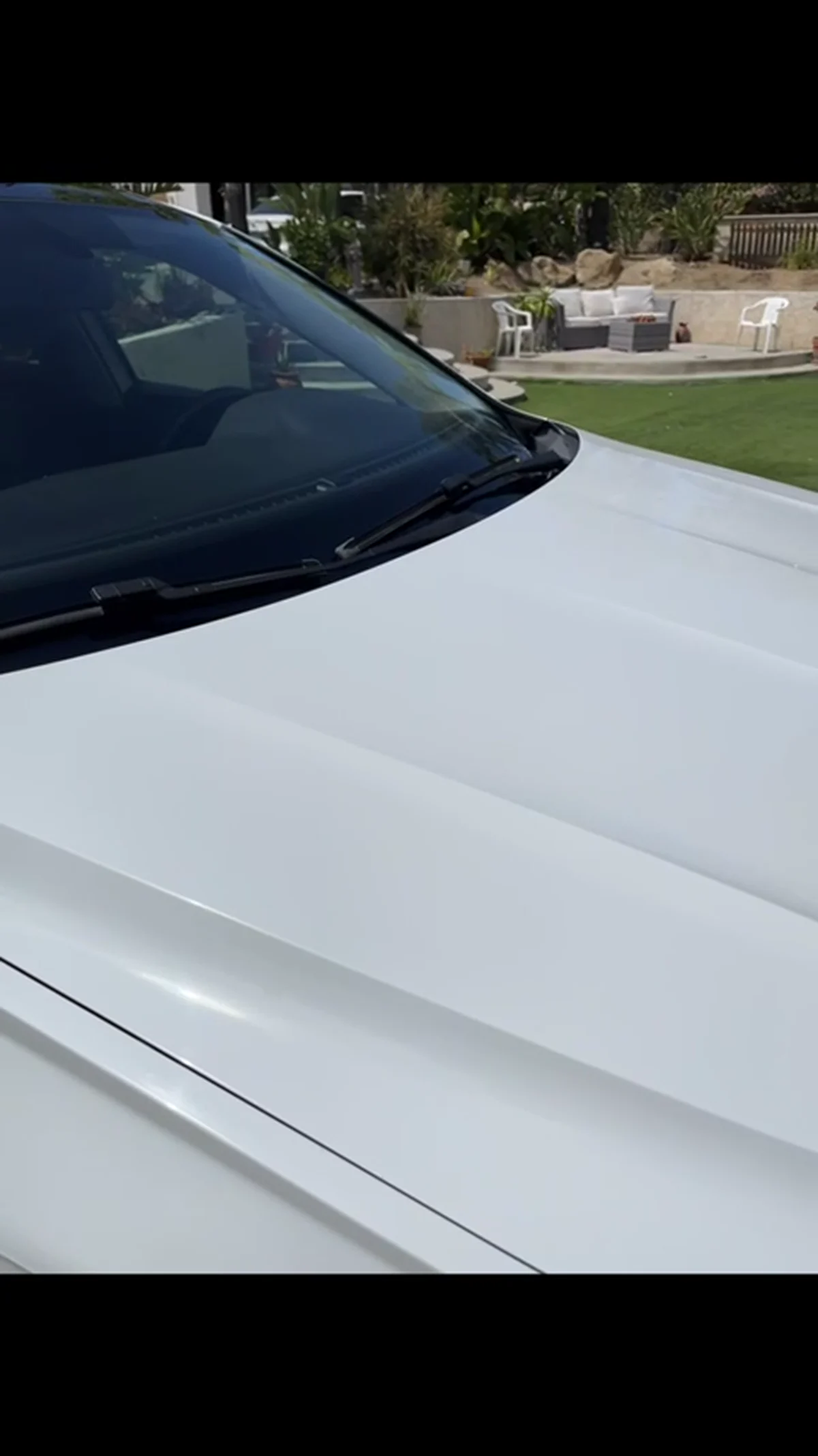 The same Volkswagen hood after detailing